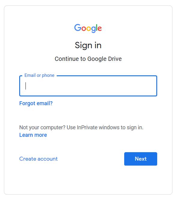 Login prompt